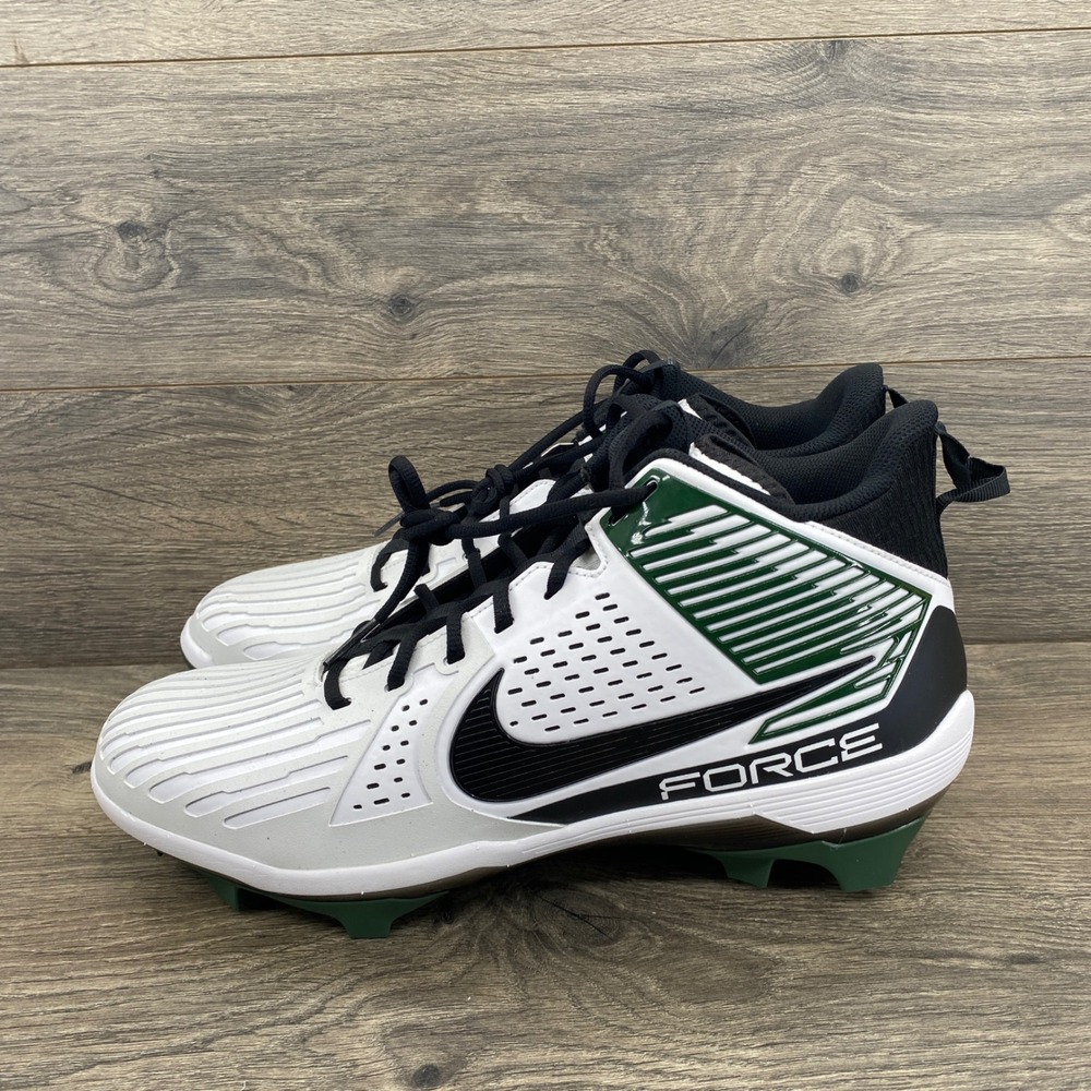 Nike Force Savage Football Cleats Mens 14 White Black Pine Green New